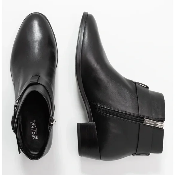 Michael Kors Black Leather Ankle Boots - Picture 2 of 6